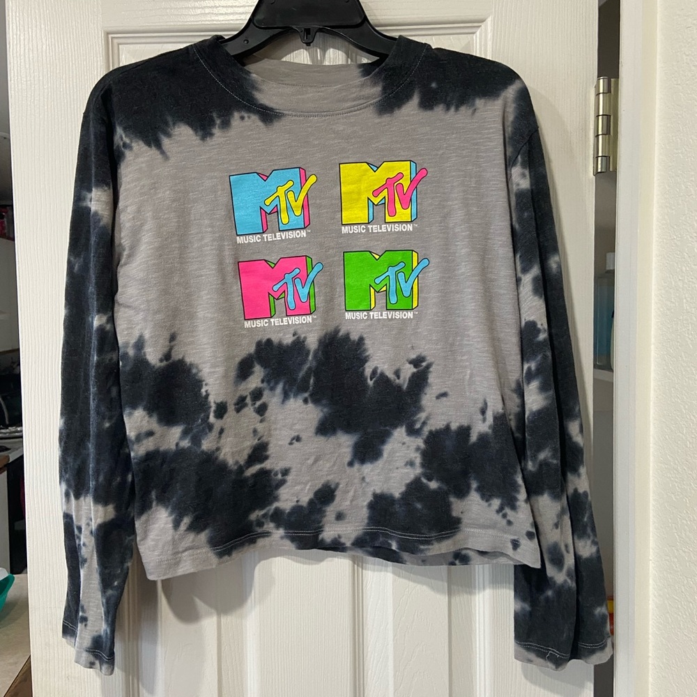 Dark Tie-Dye MTV Long Sleeve T-Shirt